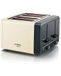 Bosch TAT4P447GB 4 Slot Toaster - Cream
