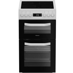 Hotpoint HDE5VDCW 50cm Double Oven Electric Cooker