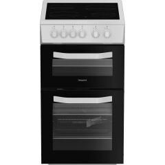 Hotpoint HTE5VCW 50Cm Twin Cavity Electric Cooker