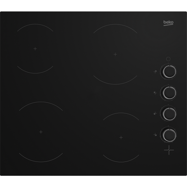 Beko CIHYV21B 60cm Ceramic Hob with Side Knob Control