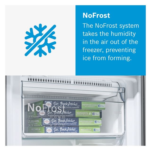 Bosch KGN34NLEAG 60Cm Frost Free Fridge Freezer - Silver