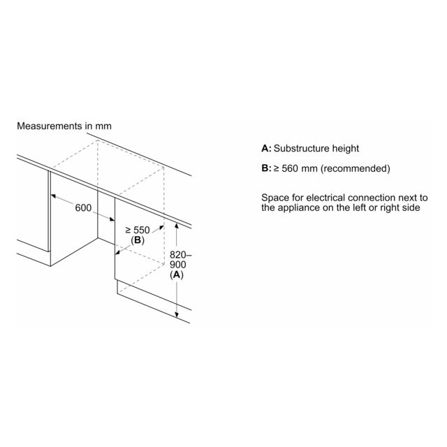Bosch KUR21VFE0G Built Under Larder Fridge