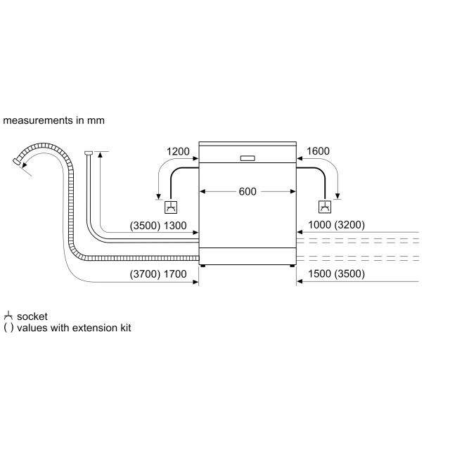 Bosch SMS4HKW00G Fullsize Dishwasher 