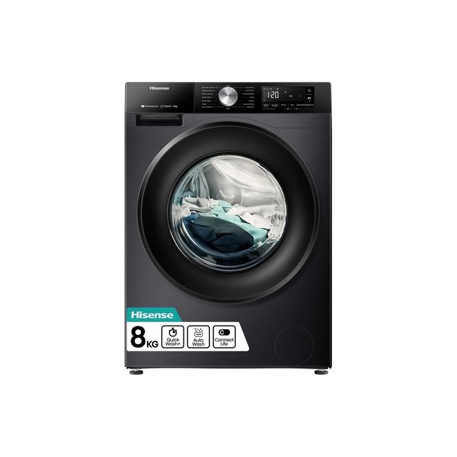 Hisense WF3S8043BB3 8kg 1400 Spin Washing Machine - Black