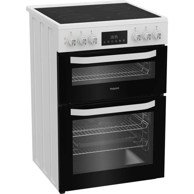 Hotpoint HDE6VDW 60Cm Double Oven Electric Cooker