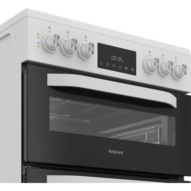 Hotpoint HDE6VDW 60Cm Double Oven Electric Cooker