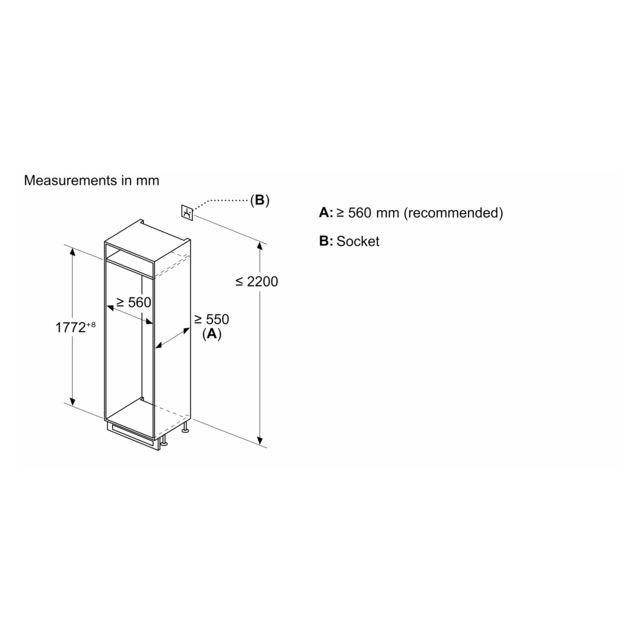 Neff KI5862SE0G 60/40 Integrated Low Frost Fridge Freezer