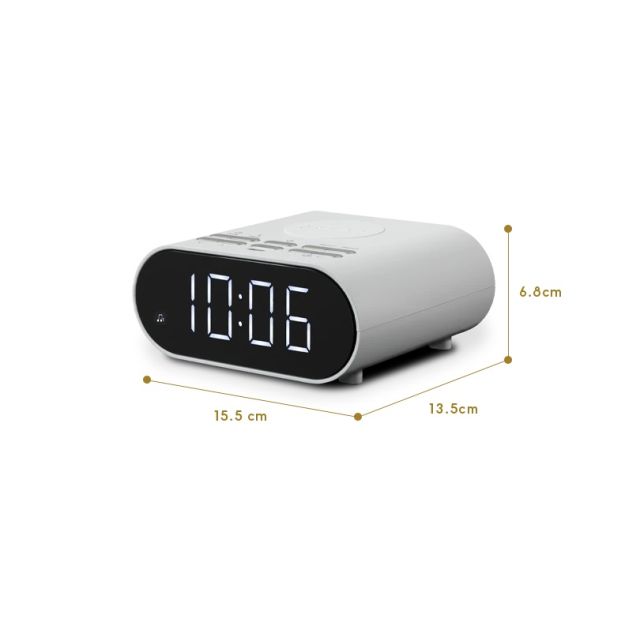Roberts ORTUSCHARGEW FM Clock Radio With Charging Pad