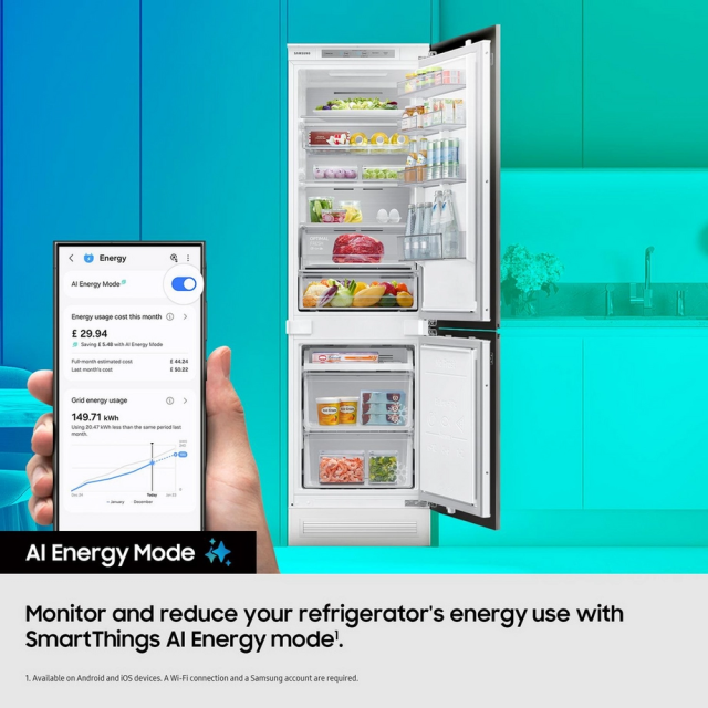 Samsung BRB70F26DES0EU 54cm 60/40 Integrated Frost Free Fridge Freezer - White