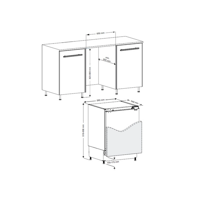 Sensis RFUCBI01L54EW 59.5cm Built-In Larder Fridge - White