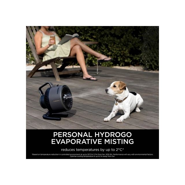 Shark FA050UK Flexbreeze Hydrogo Outdoors & Indoors Misting Fan - Cool Grey, Charcoal