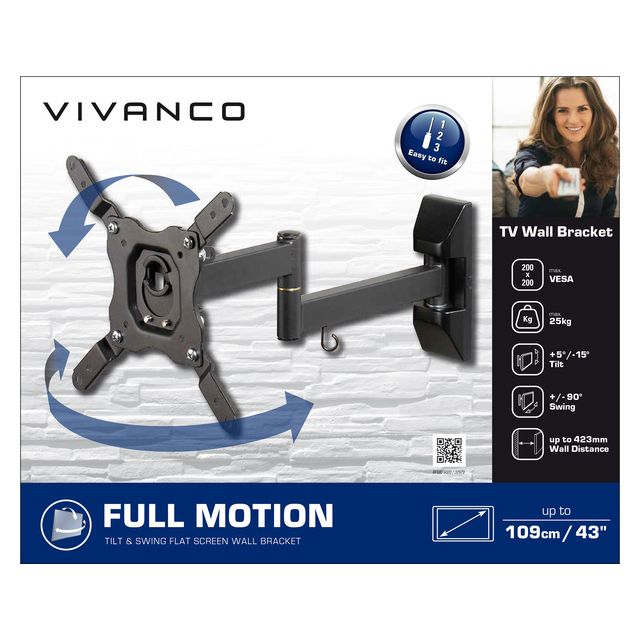 Vivanco 37979 Full Motion TV Bracket Up To 43'