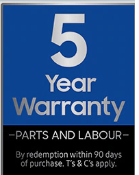 Samsung DA 5 year warranty